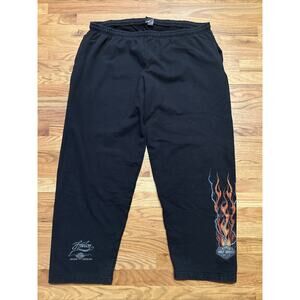 Vintage Harley Davidson Flame Blue Lighting Sweatpants, Size 2XL, 2008